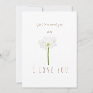 acuarela blanco Amaryllis flor tarjeta de saludo