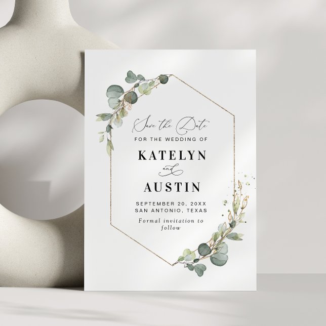 acuarela boda eucalipto guardar tarjeta de fecha (Subido por el creador)