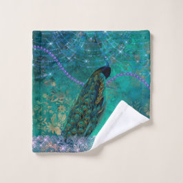 Acuarela Boho Green Purple Peacock