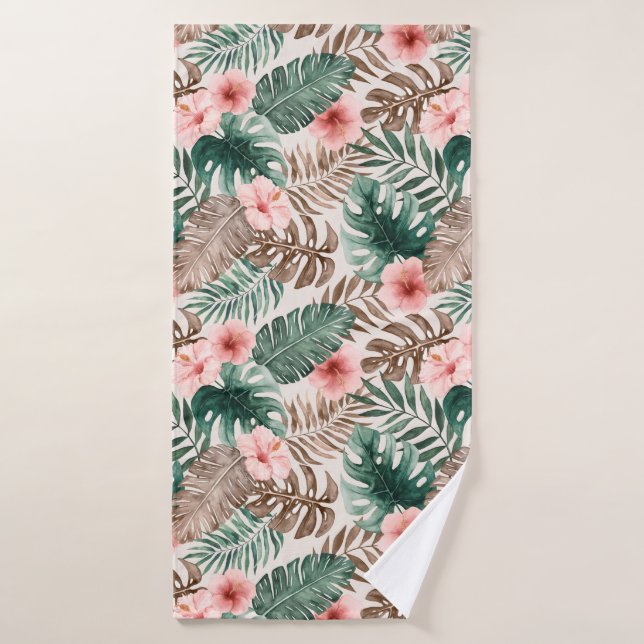 Acuarela Boho moderna Floral tropical (Toalla de baño)
