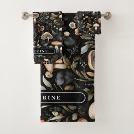 Acuarela Bosque de vegetación de los hongos Cae