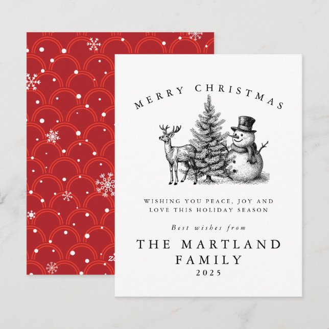 Acuarela bosque Feliz Navidad (Anverso / Reverso)