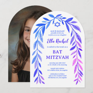 Acuarela Botánica Invitación Bar Mitzvah Arco Foto