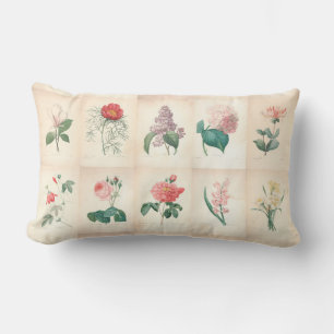 Acuarela botánica por Redoute - almohada del