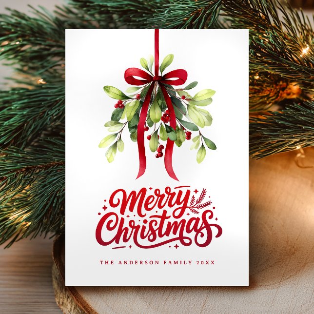 Acuarela Botánica Verde Feliz Navidad (Subido por el creador)