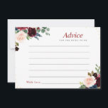 acuarela burgundy marina tarjeta de consejo floral<br><div class="desc">Un sencillo diseño floral con hermosas flores de color azul marino burdeos y detalles dorados en los bordes y en la parte posterior. No dude en cambiar los colores y detalles del texto.</div>