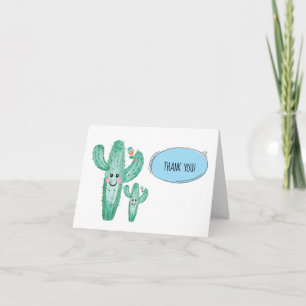 Acuarela Cactus Momma and Baby Gracias nota