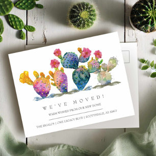 Acuarela Cactus Nueva Invitación de movimiento res