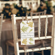 acuarela caída deja etiqueta de regalo de Acción d