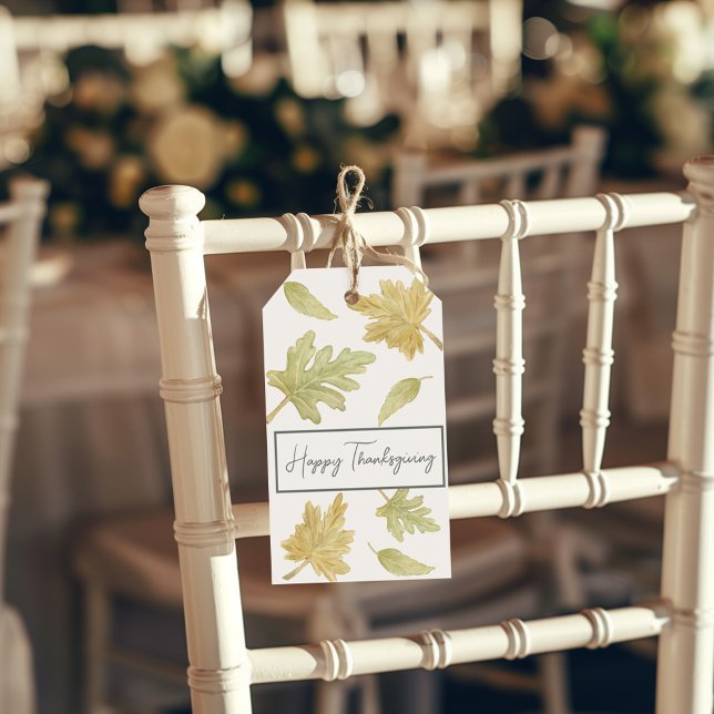 acuarela caída deja etiqueta de regalo de Acción d (Subido por el creador)