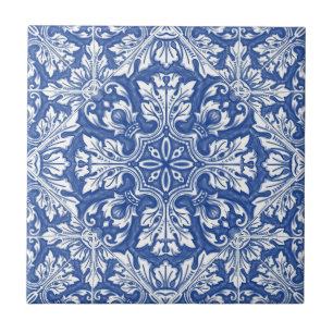 Acuarela Capri Maiolica Azul Azulejos Portugueses