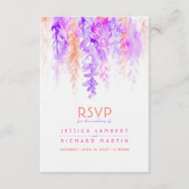 Acuarela cascadas de naranja púrpura RSVP