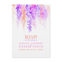 Acuarela cascadas de naranja púrpura RSVP
