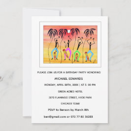 Acuarela, celebremos, invitación de cumpleaños