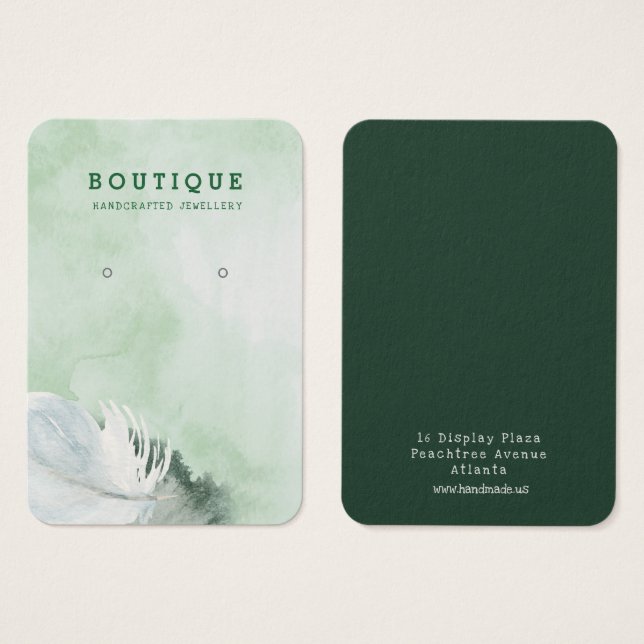 Acuarela cepillada de plumas blancas de invierno (Anverso y reverso)