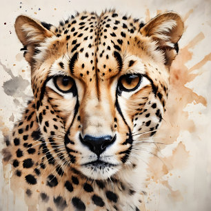 Acuarela Cheetah no 7 Poster