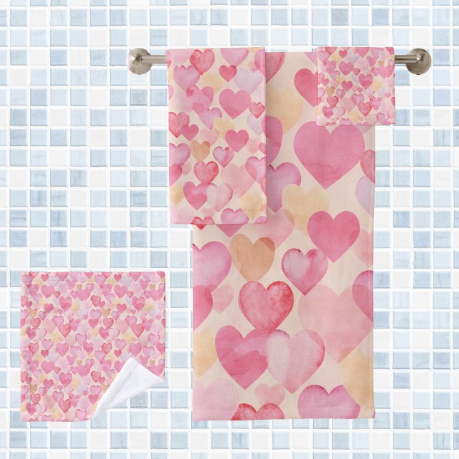 Acuarela Corazón rosa y Amarillo lindo romántico (Subido por el creador)