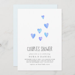 Acuarela Corazones Boy Parejas Ducha Invitación
