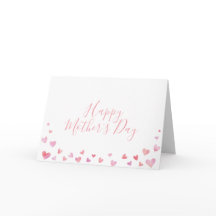 Acuarela Corazones feliz tarjeta del día de la mad