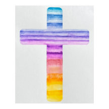 Acuarela Cruz/ Arte Cruz/ Arte Cristiano/ Jesús