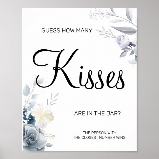 Acuarela Cuántos besos Señal del juego de la ducha (Frente)