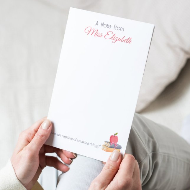 Acuarela Cuta Personalizada Una Nota Del Profesor (A personalized teacher appreciation notepad, where you can custom all the text on the notepads.)