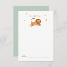 Acuarela Cute león Tiempo Cápsula Gracias Tarjeta