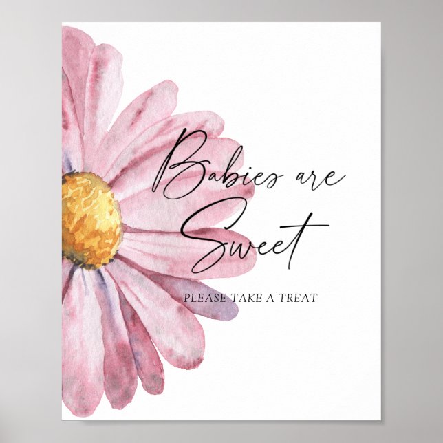 Acuarela Daisy - los bebés son posters dulces (Frente)
