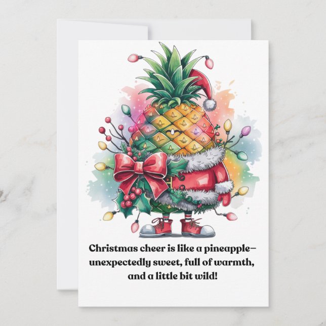 acuarela de árbol de piña navidad (Anverso)