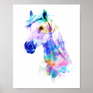 acuarela de caballo, pintura de caballos, arte de