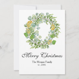 Acuarela de Corona de Navidad