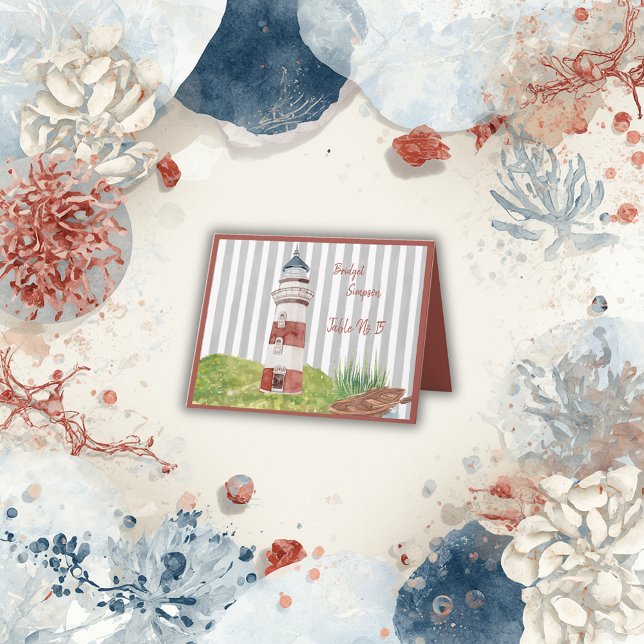 acuarela de faro costero invitados Tarjetas de asi (Subido por el creador)