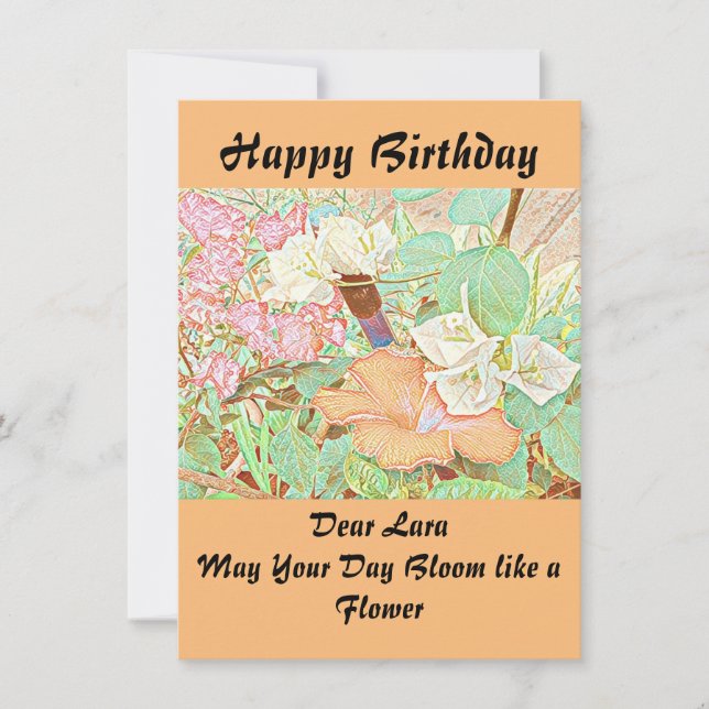 Acuarela De Flor Hibiscus Floral Garden Cute (Anverso)