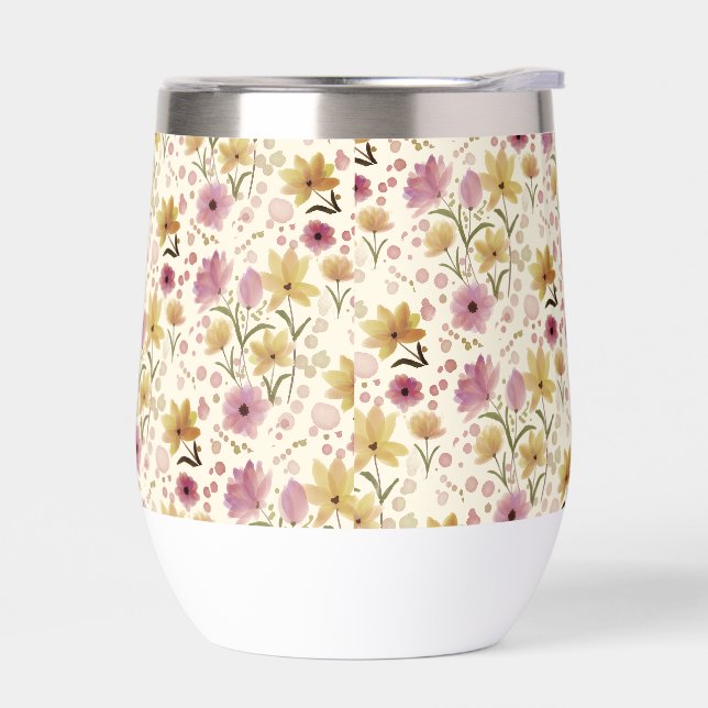Acuarela de flor silvestre rosa boho (Izquierdo)