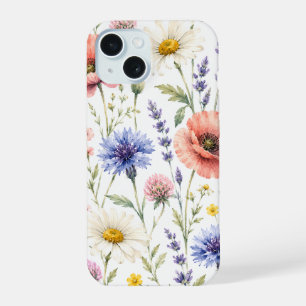 Acuarela de flores silvestres de pradera floral