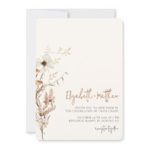 Acuarela de flores silvestres Invitación a la boda