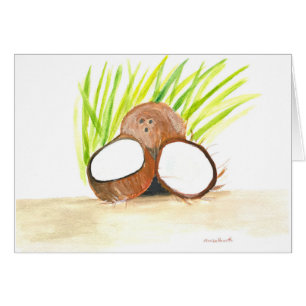 Acuarela de frutas de coco