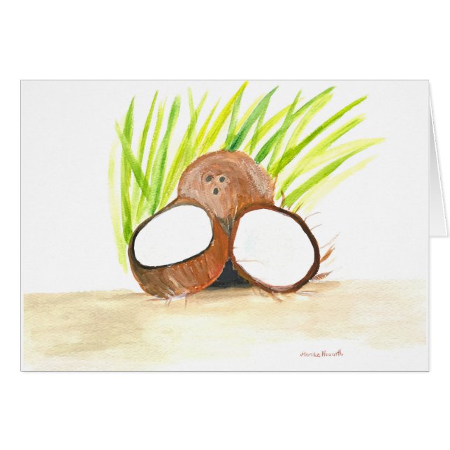 Acuarela de frutas de coco (Anverso (Horizontal))