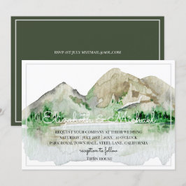 Acuarela de invitaciones a la boda de los lagos de
