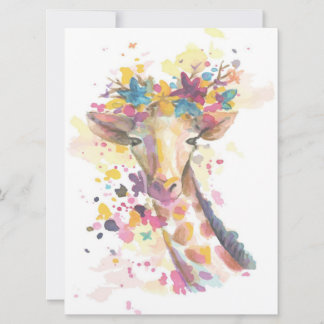 acuarela de jirafa de colores | Regalo perfecto