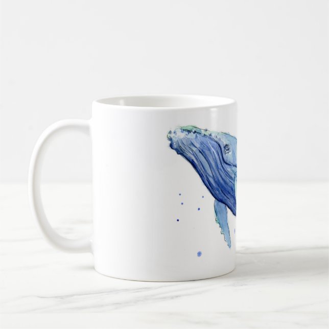 Acuarela de la ballena jorobada que pinta la taza (Izquierda)