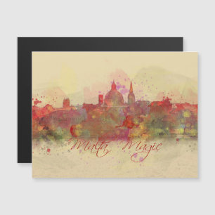 Acuarela de la costa roja de Malta Valletta