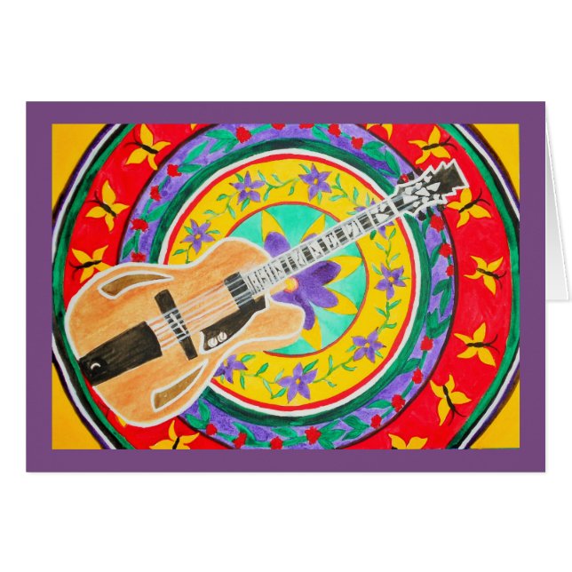 Acuarela de la guitarra y de la mandala (Anverso (Horizontal))