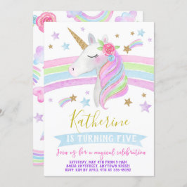 Acuarela de la invitación del cumpleaños de los