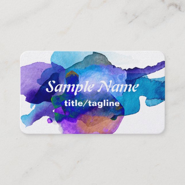 acuarela de la plantilla de la tarjeta de visita s (Anverso)