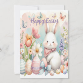 acuarela de la tarjeta de saludo de Pascua persona