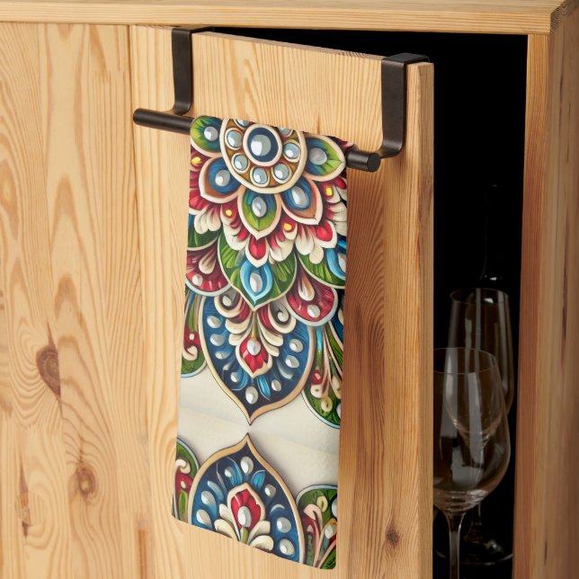 acuarela de las toallas de cocina portuguesas (Pliegue de tercios)