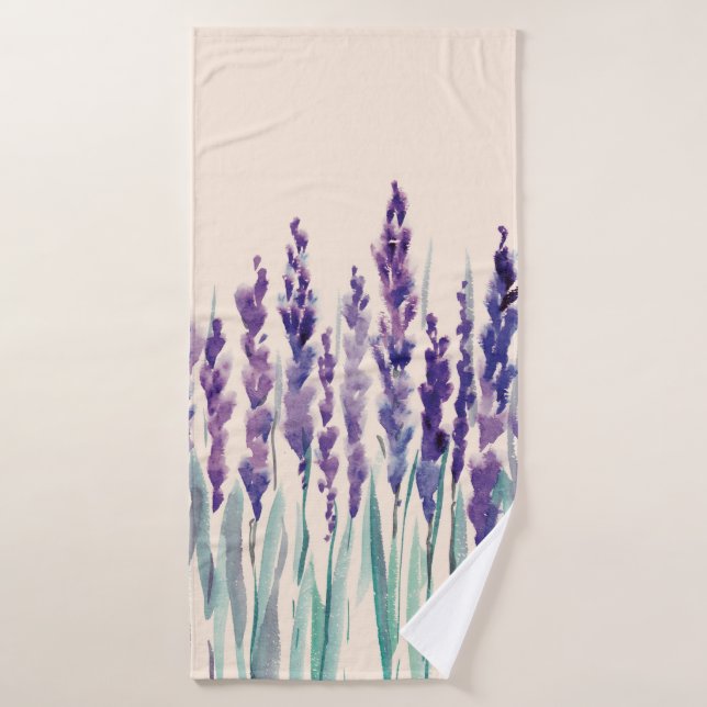 Acuarela de lavanda francesa (Toalla de baño)