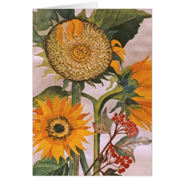 Acuarela de los girasoles que pinta la flor de 3 (Frente)