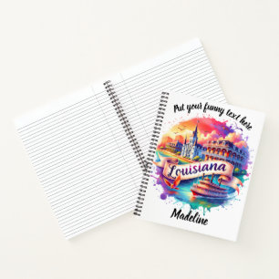 Acuarela de Luisiana en cuaderno